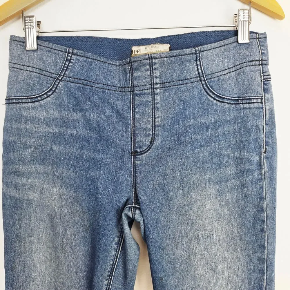 Free People Mid Rise Pull On Flared Bell Bottom Jeans 28x33.5 Retro 70s